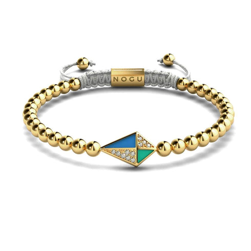 Cerf-volant | Or 18 carats et crème | Émail | Bracelet Charmballa en Cristal de Macramé